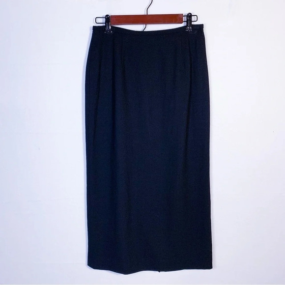 Vintage Evan Picone 100% Wool Black Maxi Skirt - Picture 1 of 7